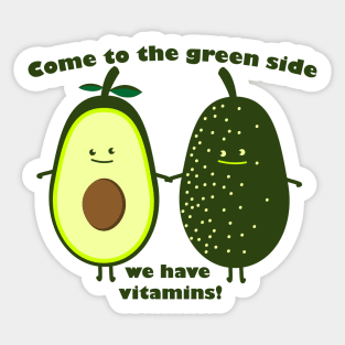 Avocado couple with vitamins Sticker